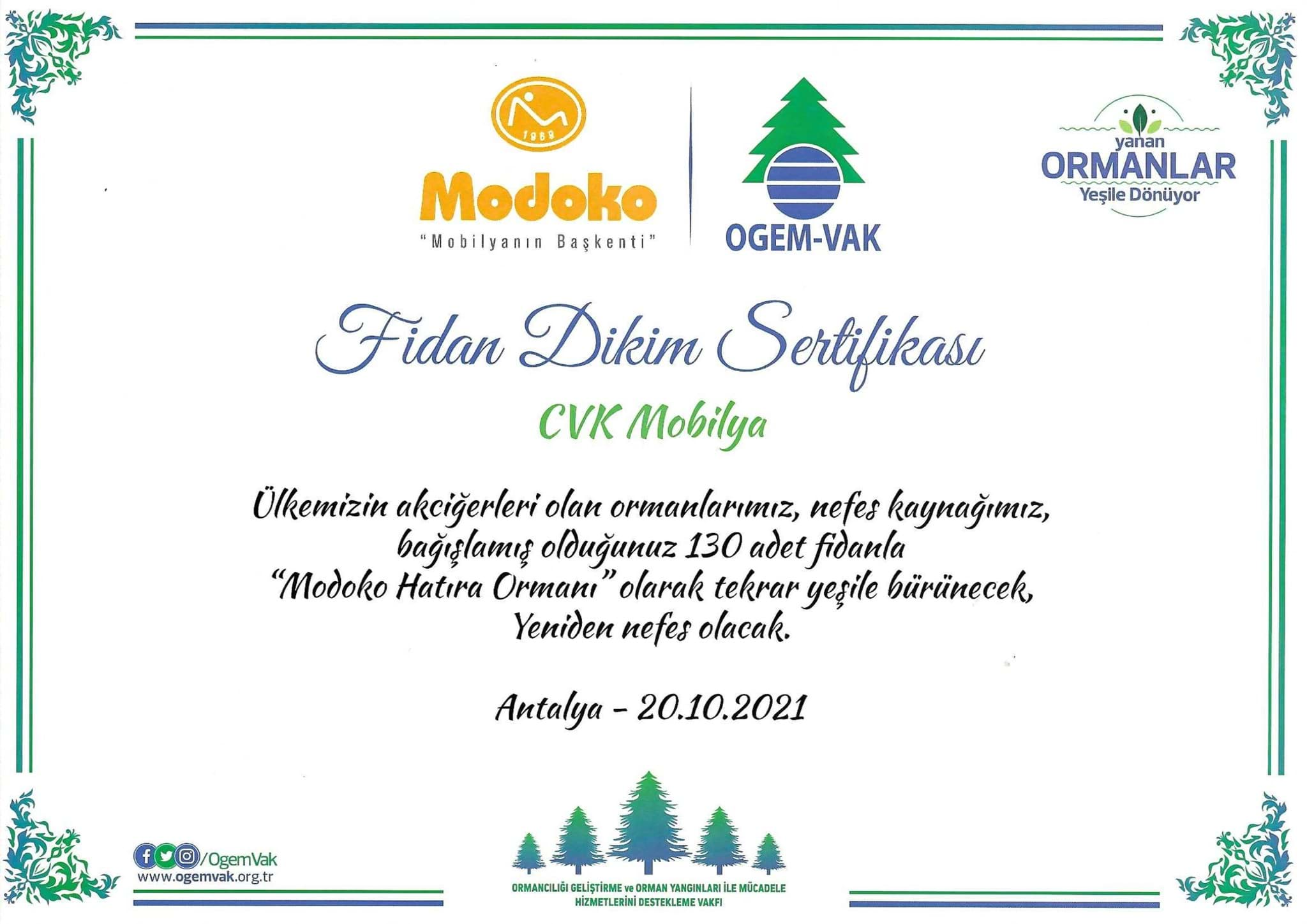 Fidan Dikim Sertifikası